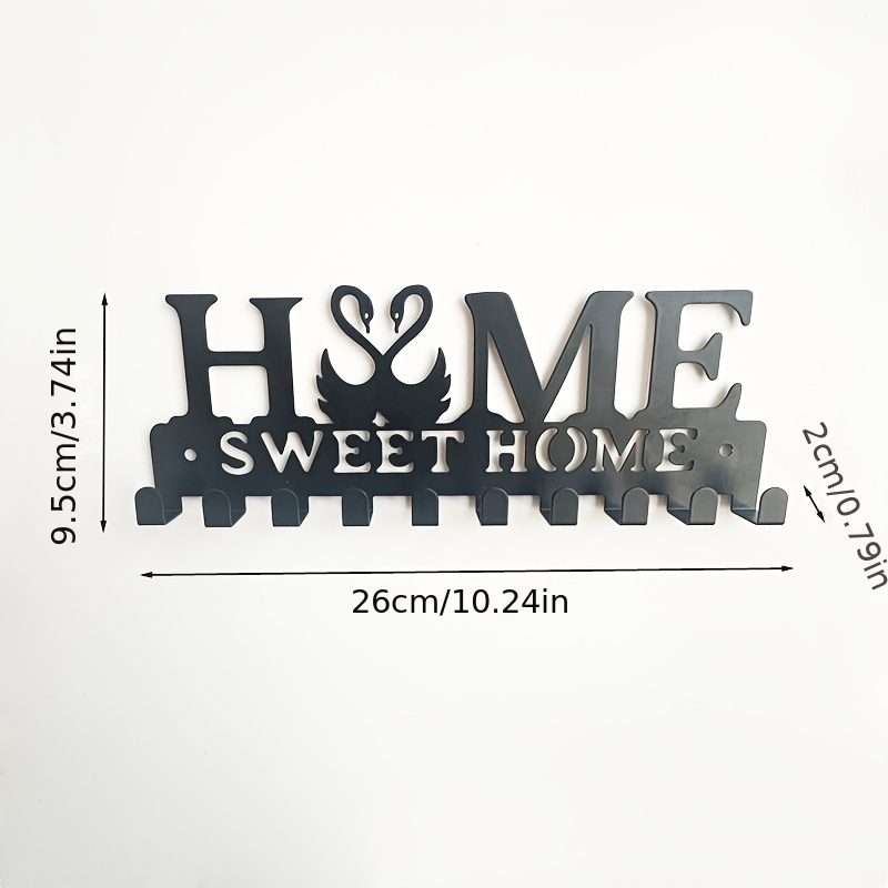 TEMU [1pcs Key Holder Organizer] 1pc Key Holder For Wall Mount Sweet Home Organizer Decorative, Metal Hanger For Front Door, Bedroom, Store House,