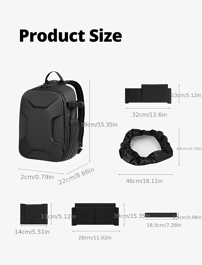   per fotocamera rigido multifunzionale,     da viaggio e campeggio per attività allaperto, borsa portaoggetti quotidiana per fotocamera dslr per   nikon sony   dslr   tele  videocamera | borsa per fotocamera con custodia    -s1 Dettagli dell'articolo 16