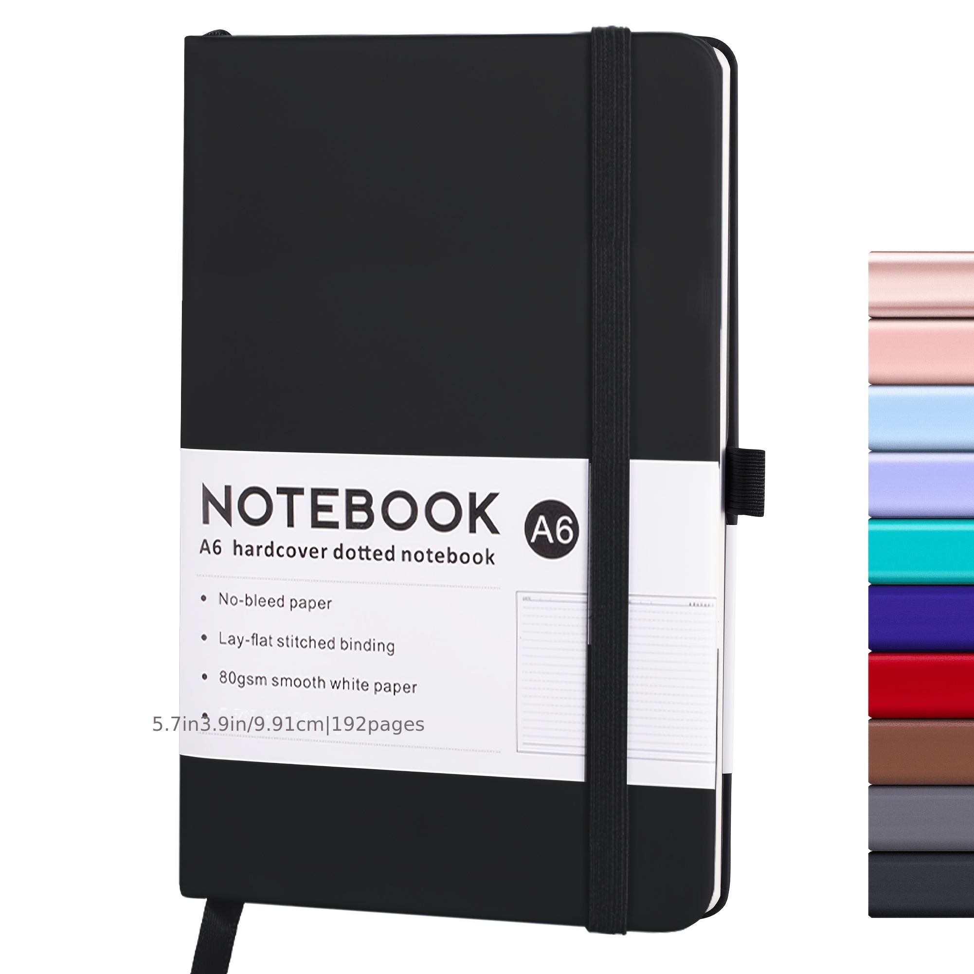 TEMU A6 Hardcover Pu Leather Business Notebook With Elastic Band, Premium Elegant Pocket Journal