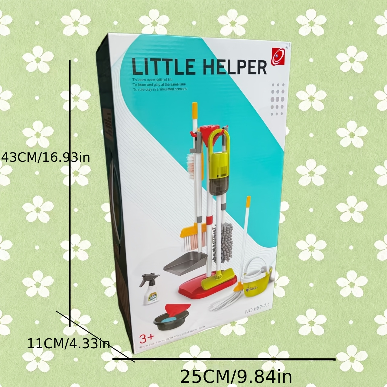 Children's Simulated Cleaning Tool Cart Pretend Play Set