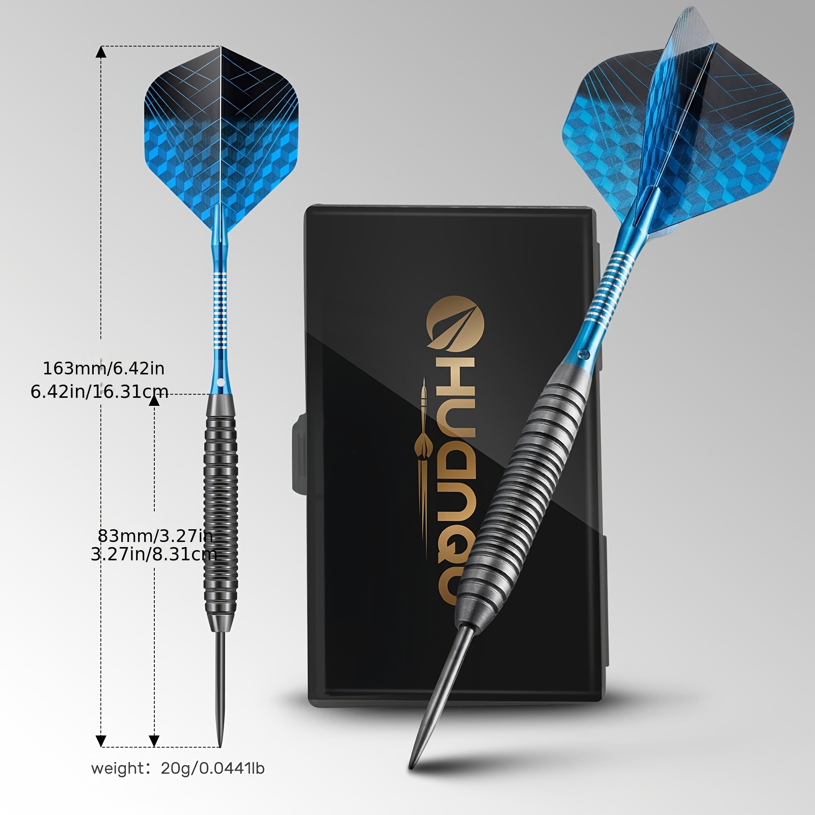 HUANQU 12pcs 22G Competition Hard Darts Set