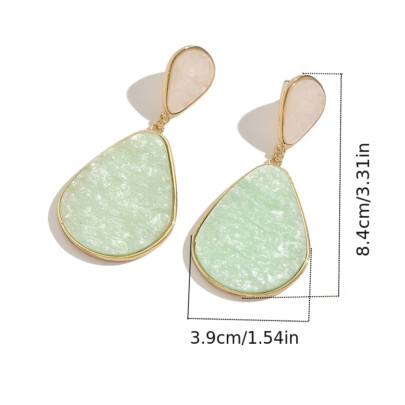 Women's Ornate Geometric Teardrop Acrylic Dangle Earrings, Daily Wear
