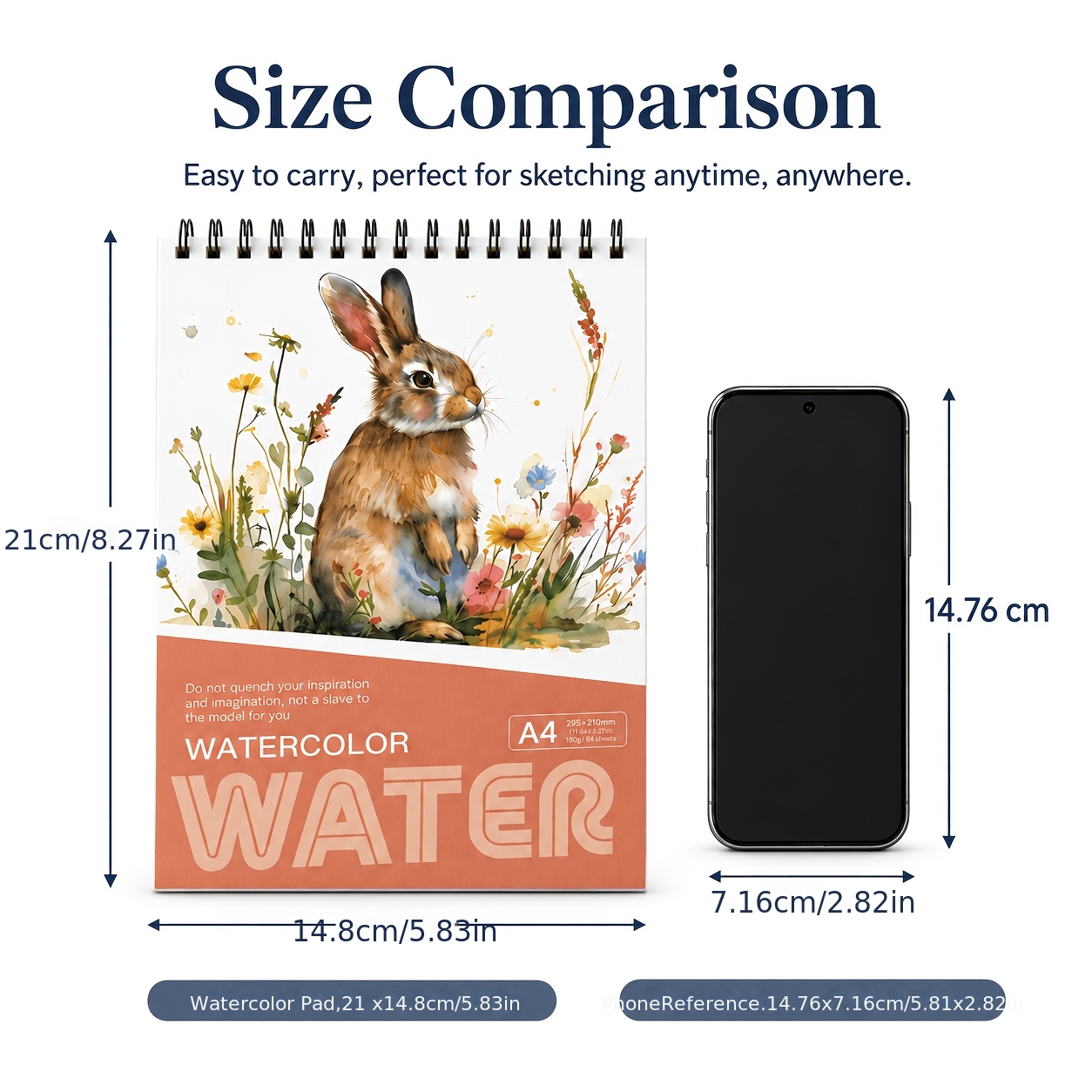 Image of A5 Watercolor Sketchbook - 180 (lb) Paper | Spiral Bound Perforated Pad | Back To School Art Supplies For Students And Artists