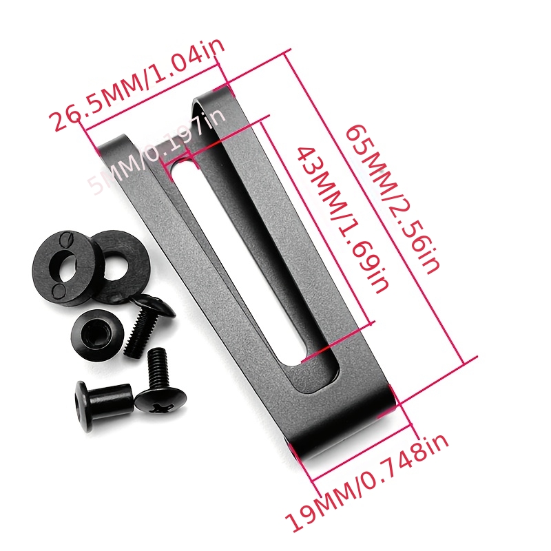 Stainless Steel Belt Clip With Screws – 63mm Tool Sheath Clip, Waist Back Clip For Holsters & Pouches