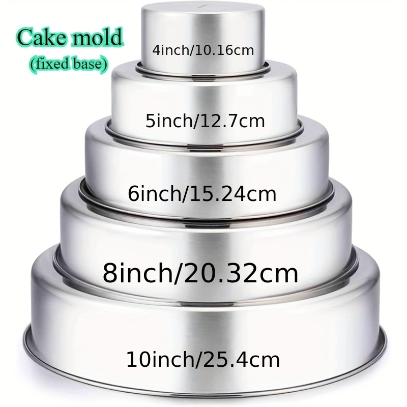 TEMU Plat à gâteau en 5pcs, moule à gâteau rond épaissi de 4 5 6 8 10 pouces, plaque de cuisson, moule rond en aluminium avec fond fixe - Gâteau à