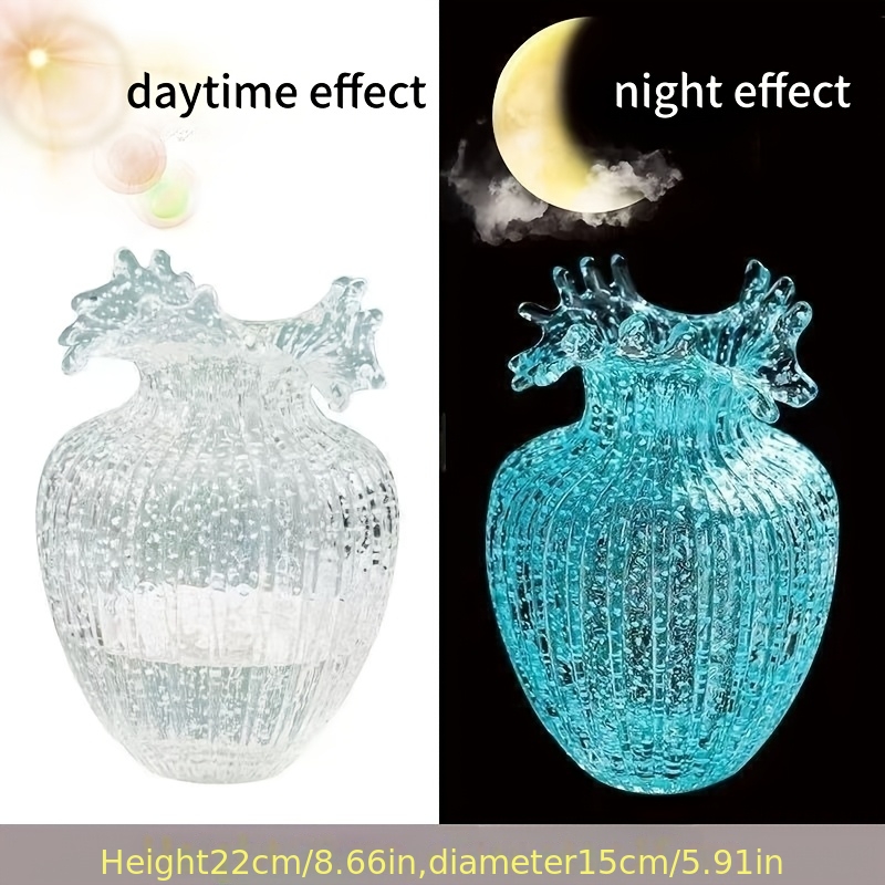 TEMU 1pc Glowing Vase Glass Bubble For Fresh And Dried Flowers, Suitable For Living Room, Dining Table, Bedroom, Balcony, Perfect For Christmas,