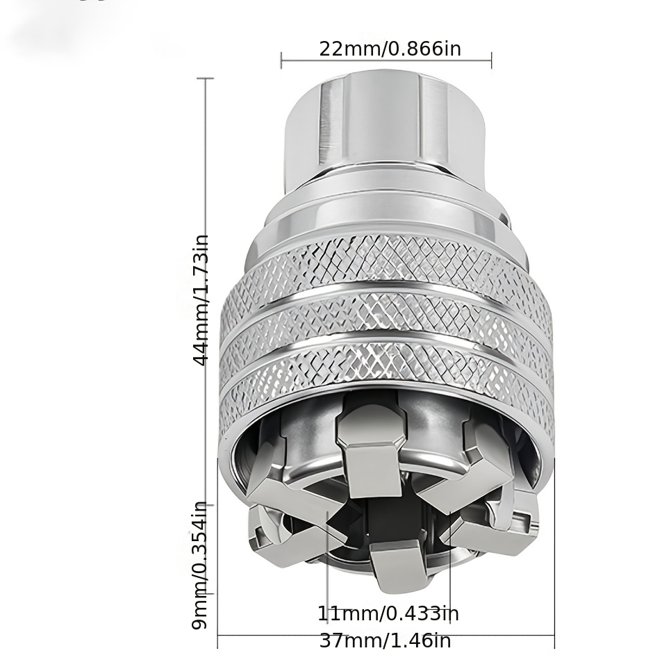 1 pza/2 pzas vaso   multifunción ajustable, tamaño de vaso ajustable, llave hexagonal multifunción, llave de vaso ajustable profesional, construcción    , superficie pintada, herramienta industrial, extracción eficiente de pernos y tuercas,   para reparación automotriz 0