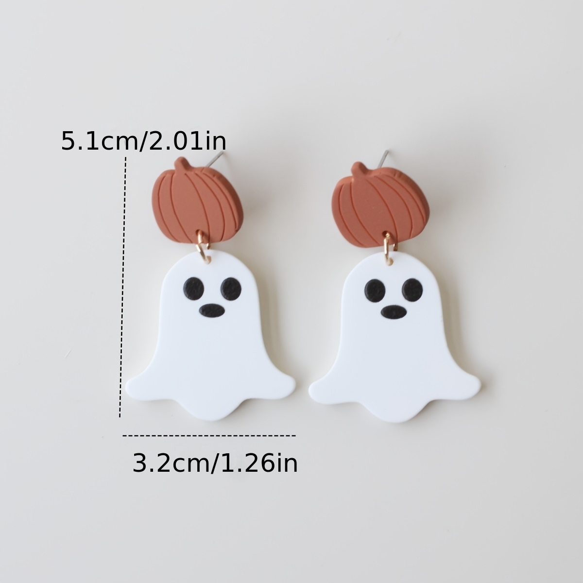 Women's Halloween Pumpkin Ghost Acrylic Drop Earrings, Cute Design
