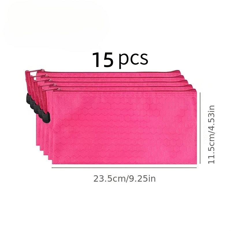 TEMU Customize 15 Solid Color Pencil Cases With Custom Logo, Patterns, And Text. Suitable For Makeup, , Beautiful And Durable, Oxford Cloth Material,