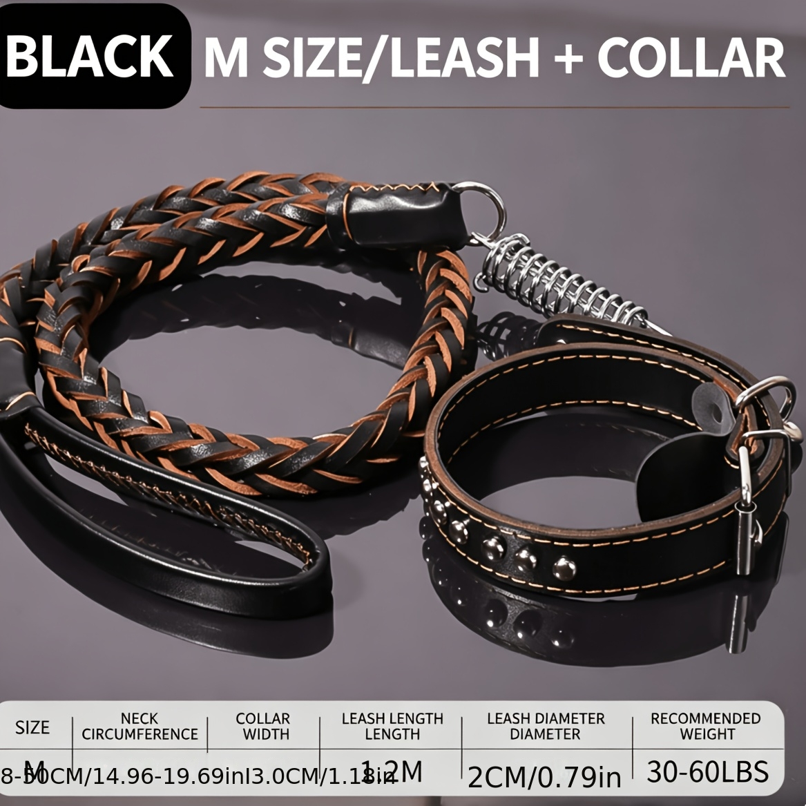 Anti-Pull Genuine Cowhide Dog Leash for Large Breeds