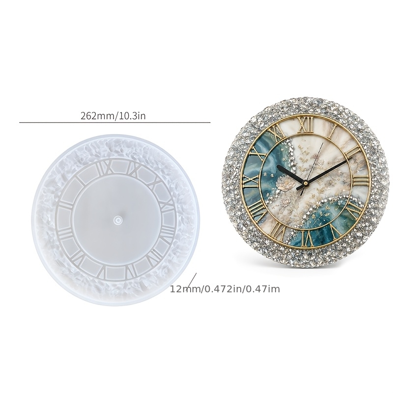 TEMU Clock Clay Mold, Broken Clock Plate, Epoxy Resin Silicone Mold, Home Desktop, Wall Atmosphere Decoration, Gift Crafts Silicone Mold