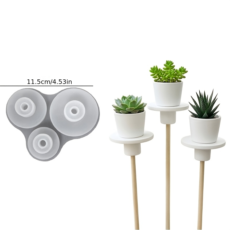 TEMU Moule en silicone et résine - Décoration de base de polygonale en 3 parties pour de d', pots de fleurs, de rangement, ornements décoratifs,