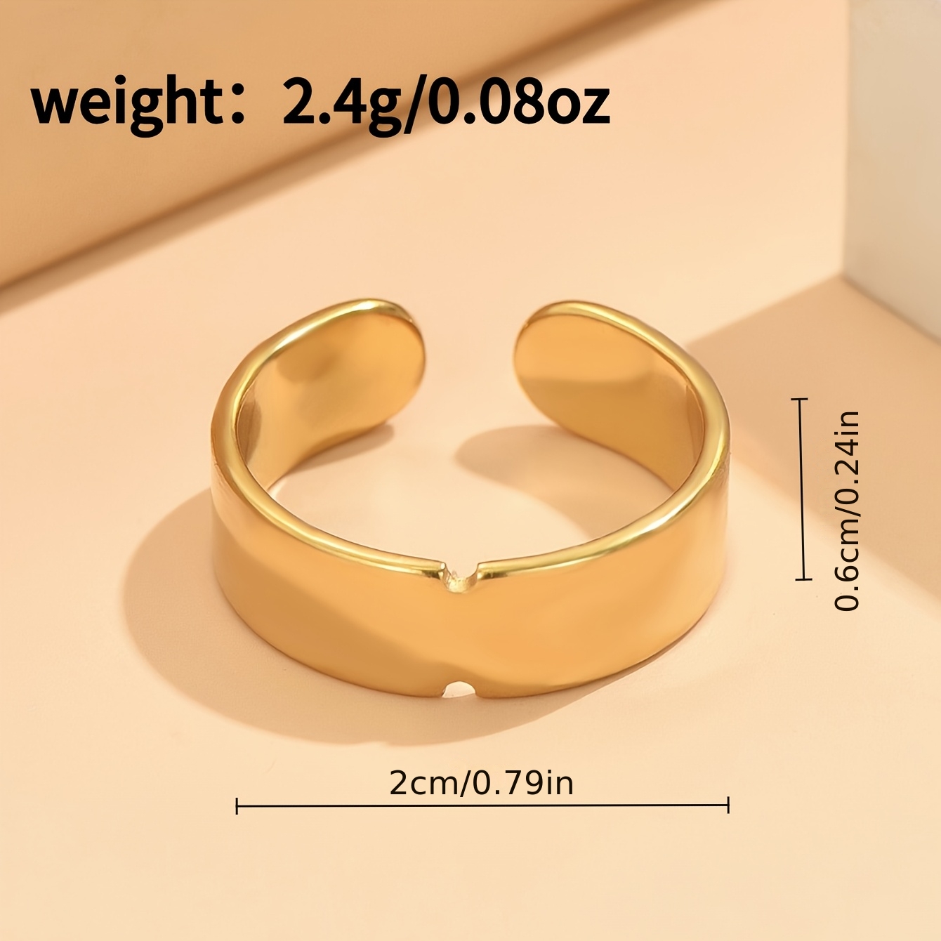 Minimalist Smooth 304 Stainless Steel Open Ring