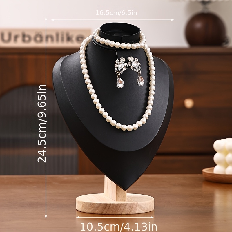 3-in-1 Wood Jewelry Bust Display Stand