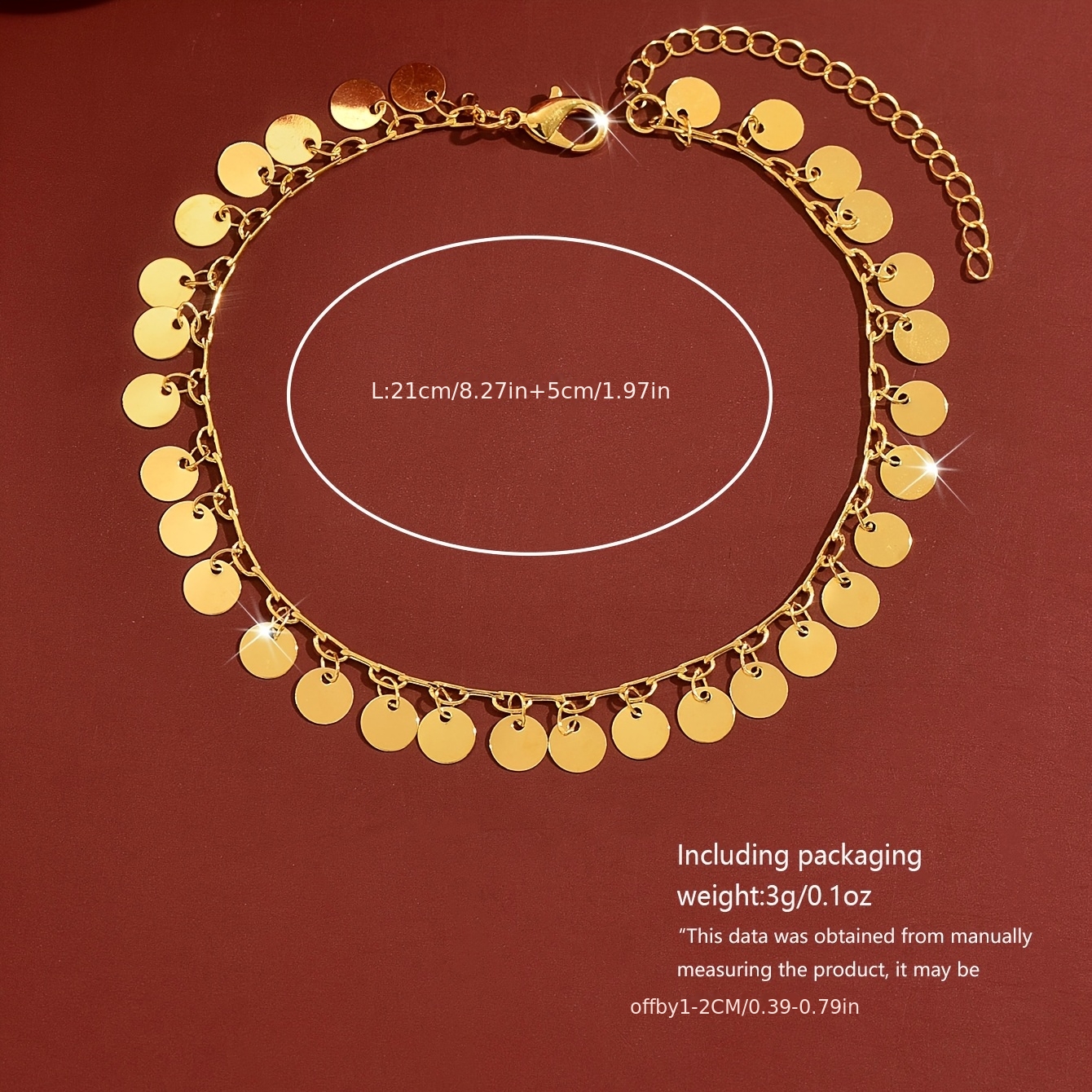 Women's Dual-Use Bracelet & Anklet with Sequined Design