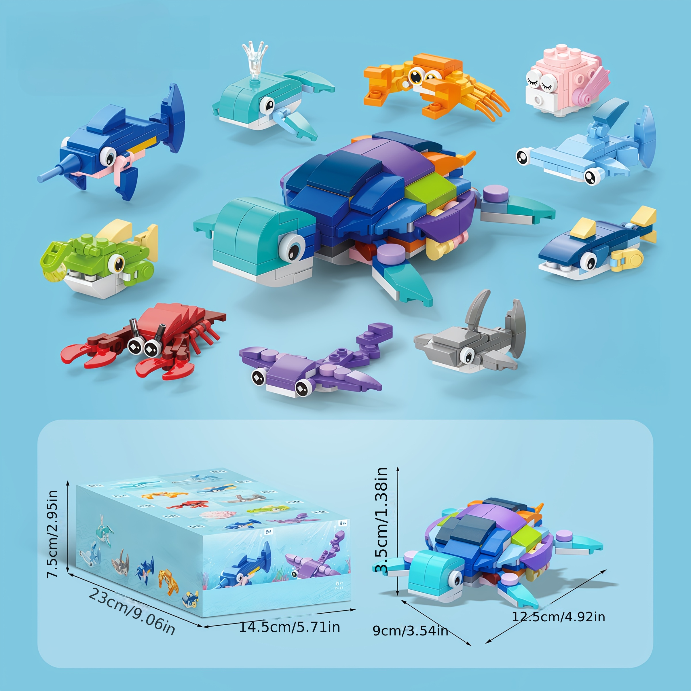 Image of 10pcs/set, Animal Building Block Set, Sea Animals/marine Building Blocks//animal Models/is For Youth/christmas Gift Set/birthday Gift.