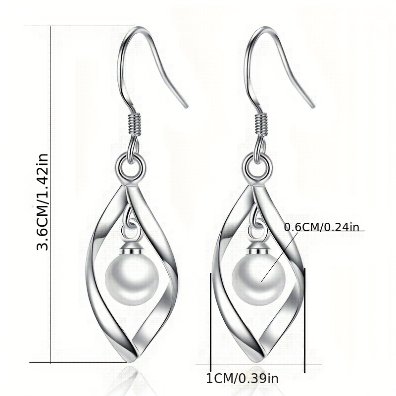 Women's Minimalist Twisted Geometric Imitation Pearl Earrings