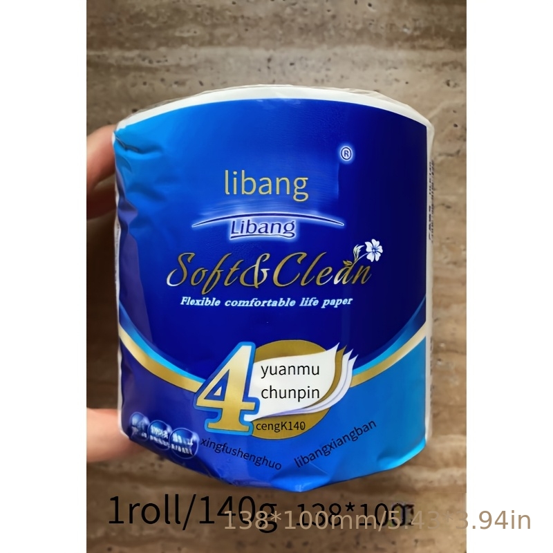 TEMU 140G/1 Rouleau de Papier Toilette Premium, Rouleau de Papier à Noyau, 138 X 100Mm, Épaisseur 4 Plis, Pack Maison , Serviette pour Toilettes et