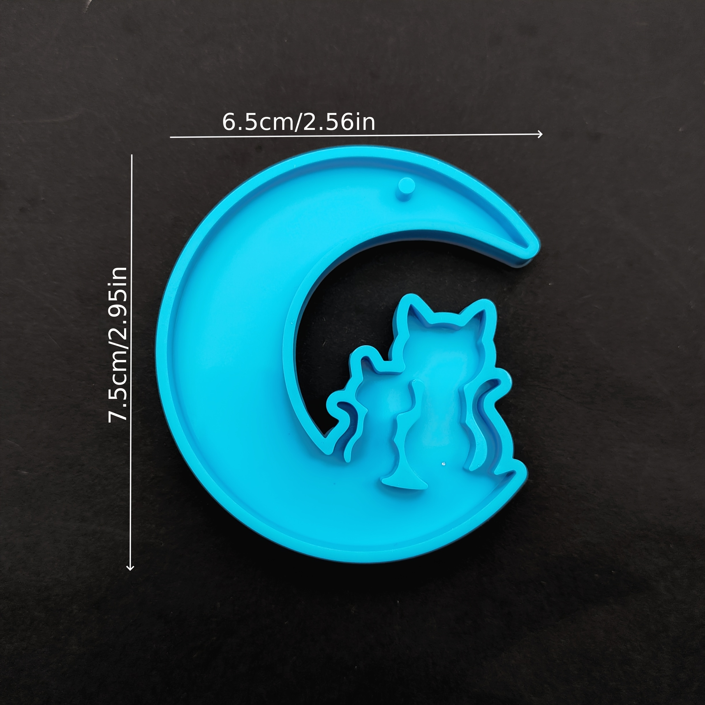TEMU New Style Silicone Mold Compatible For Resin, Clay, Wax & Plaster - Cute Kitten Moon Cat Keychain Mold With Design, Irregular Cat Paw Shape For