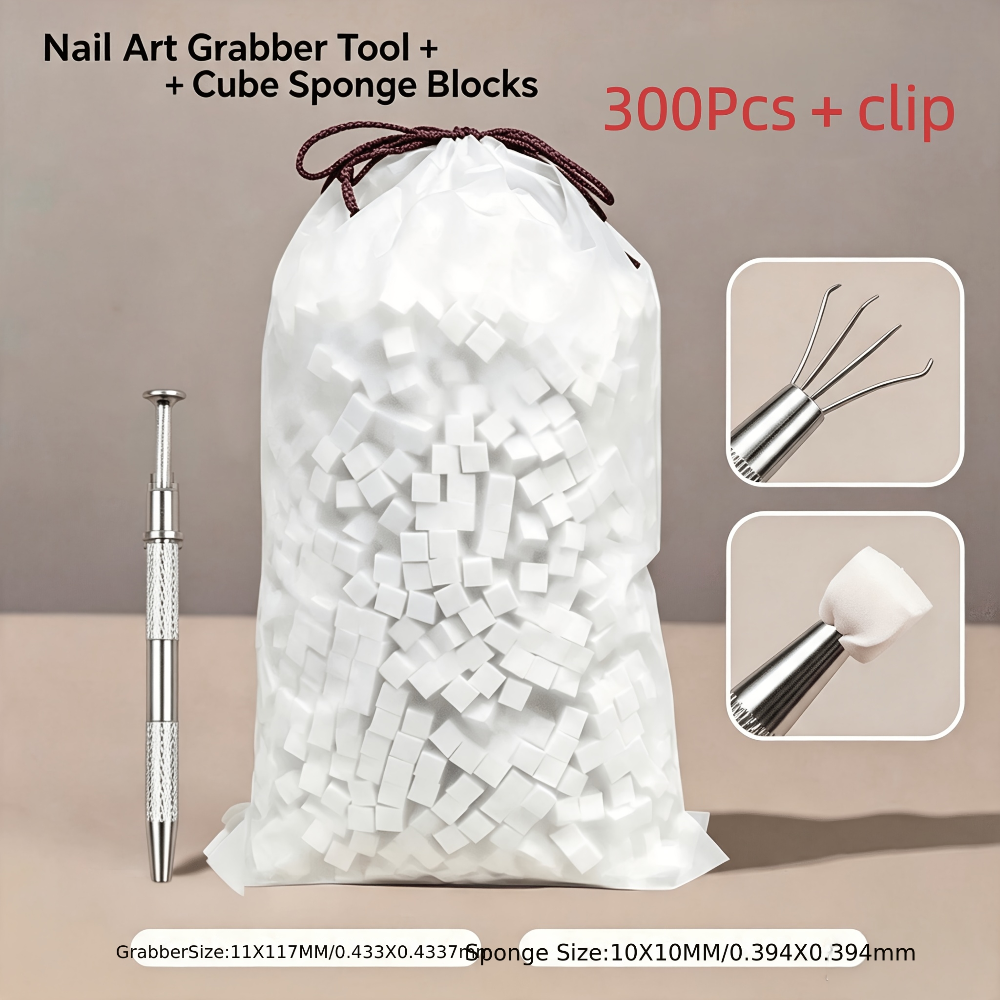 TEMU 1cm Gradient Puff, Large Capacity Pack, Nail Art Sponge, Premium Drawstring Bag, , Non-flaky, Delicate