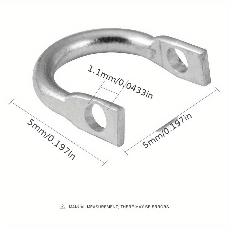 TEMU 50pcs Metal U-shaped Lure Eyelets, Sturdy U Rings For Diy Crafting, Ideal Replacement Components For Minnow, Popper And Crankbait, Practical