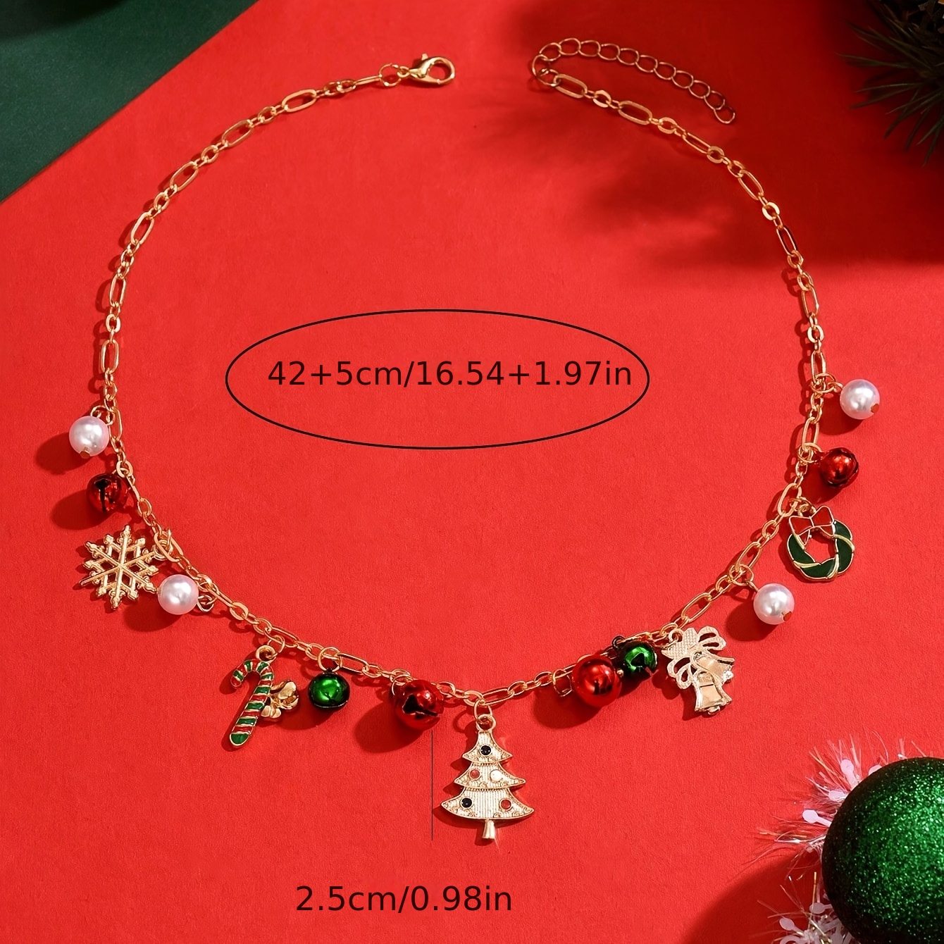Boho Christmas Pendant Necklace with Multiple Charms