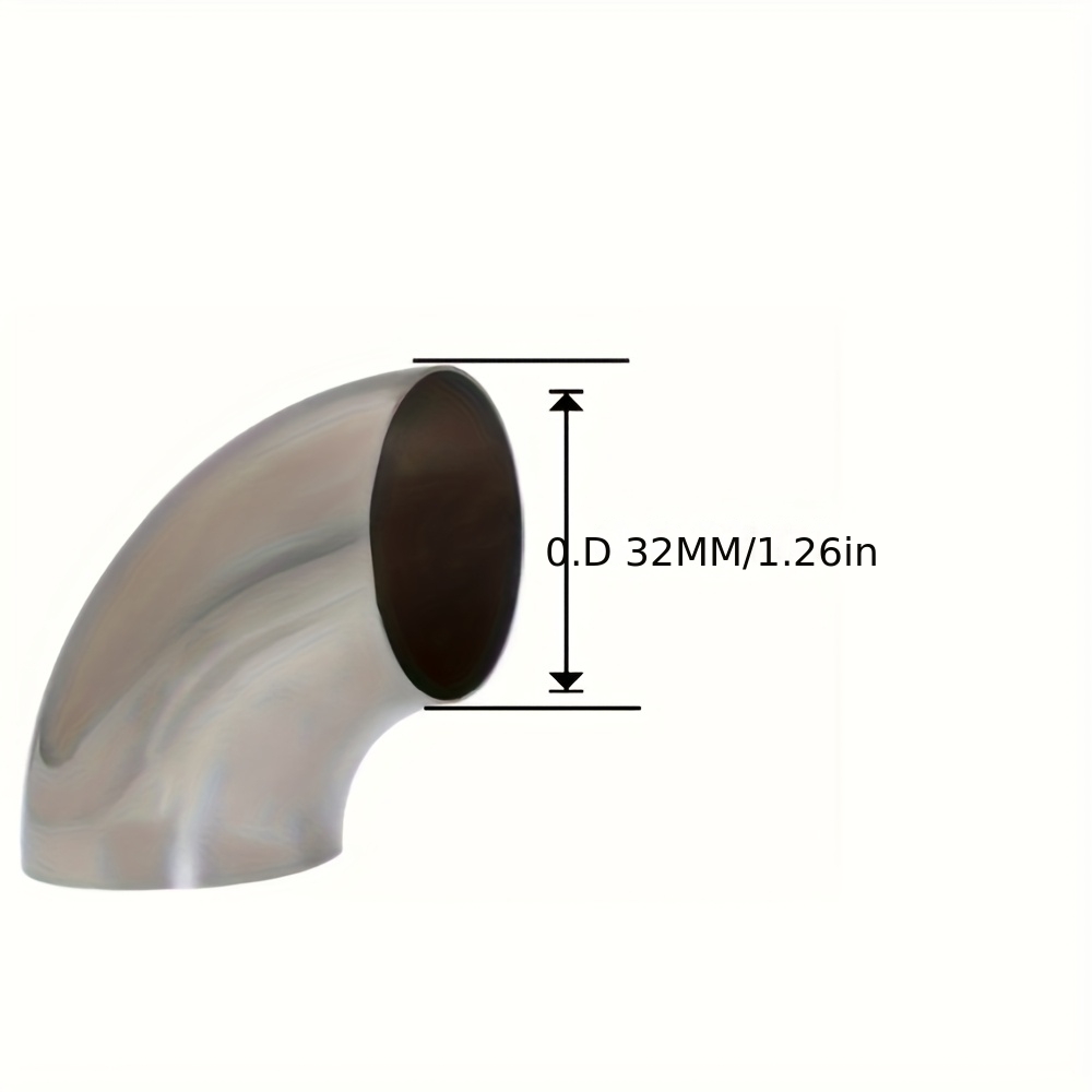 TEMU All-model Car Exhaust Connector, Stainless Steel 90-degree High-temperature Elbow, Durable Reducer Pipe For Modification - Piece