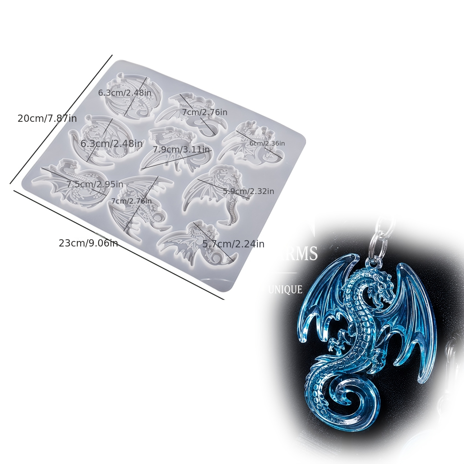 TEMU Stampo in silicone per argilla a forma di , ciondolo, targhetta, portachiavi, stampo per fai da te per appassionati di resina, regalo,