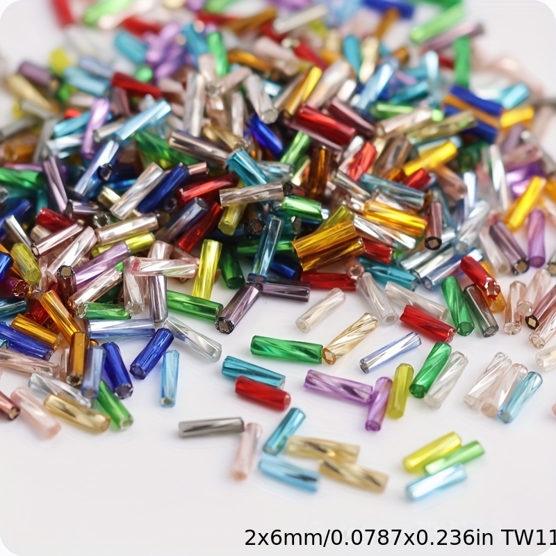 Silvery-filled Glass Twisted Tube Beads, 288pcs for DIY Jewelry Making