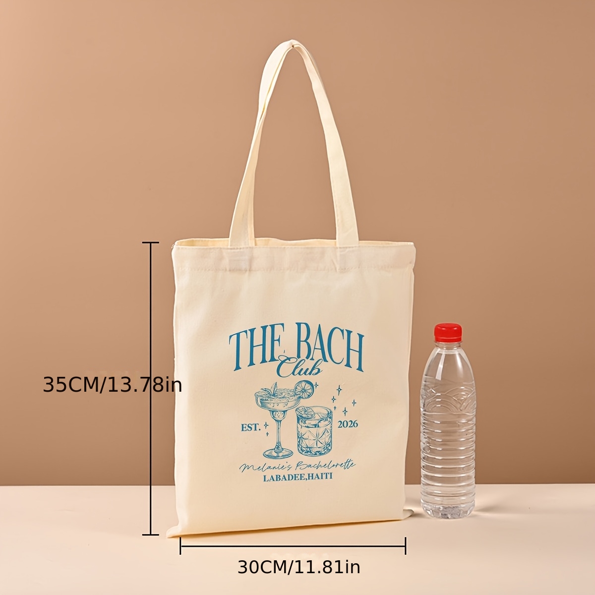 TEMU 1 Personalized Tote Bag For A Bachelor Party, Suitable For Nightclubs, Featuring Custom Text, Ideal For Beach Parties, As Well As For Bridal