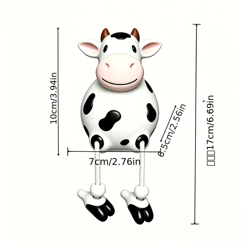 TEMU 1pc Multicolor Spotted Calf Cow Ornament, Cartoon Resin Calf Shelf Decor, Animal Desktop Accessory, Suitable For Home, Bedroom, Bookshelf