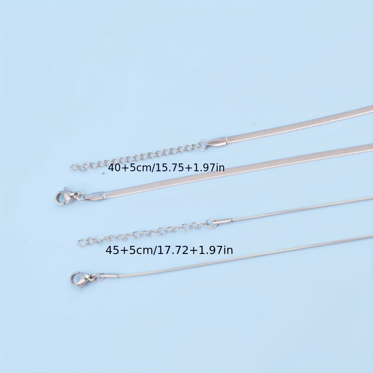2pc Fashionable Chain-Style Stainless Steel Necklace Set