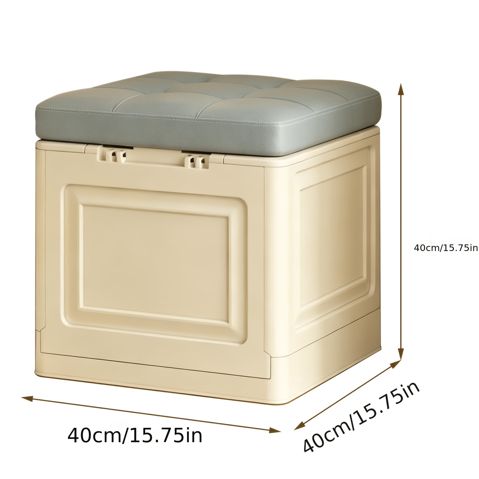 Folding Storage Stool, With Seat Cushion Multifunctional Shoe Bench For Hallway, Living Room, Kitchen, Bedroom Foldable Load 150 Kg