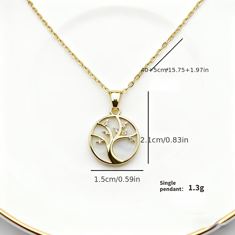 TEMU Collier Élégant et Luxueux Arbre de Vie Circulaire, Pendentif Circulaire avec Synthétique Intégré, Accessoire Polyvalent pour les Déplacements