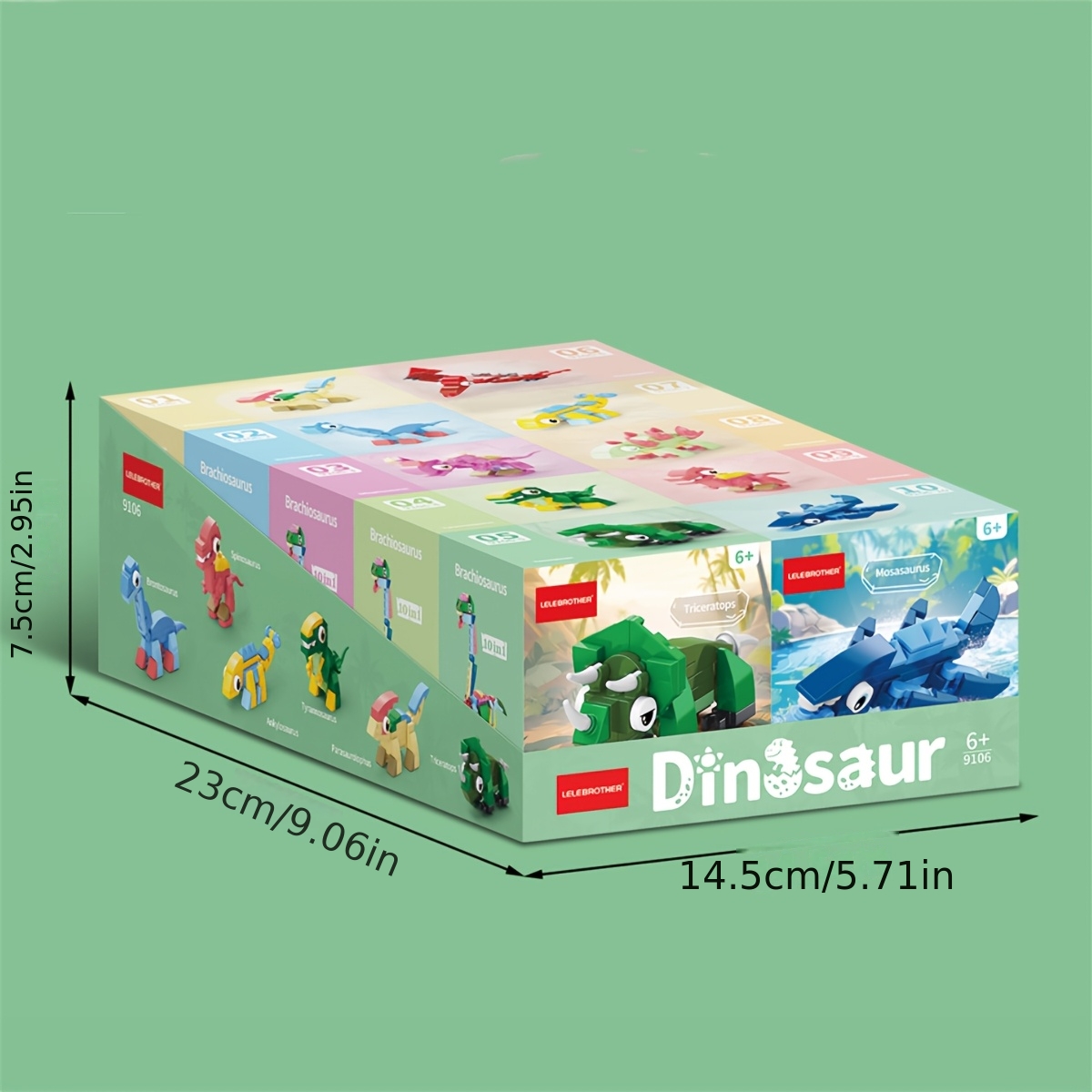 TEMU Fun Building Blocks - 10-in-1 Multi-transformable Models, Including Rex And Sauropholis, Dinosaur Block Models, Children's Educational