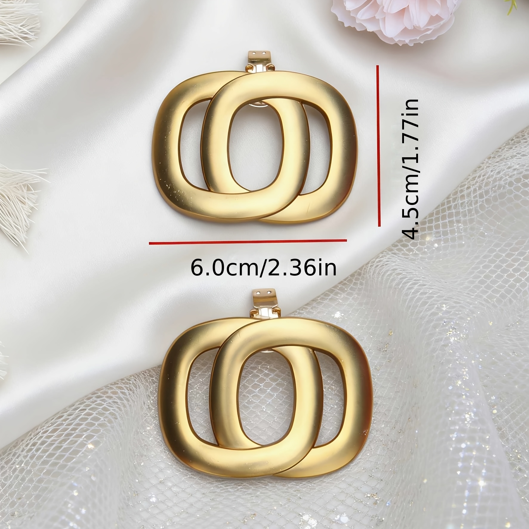 TEMU 2pcs Removable Shoe Additions Shoe Decoration Metal Square Buckle High Heel Decorative Buckle Fashion Temperament Elegant Shoe Additions Shoe