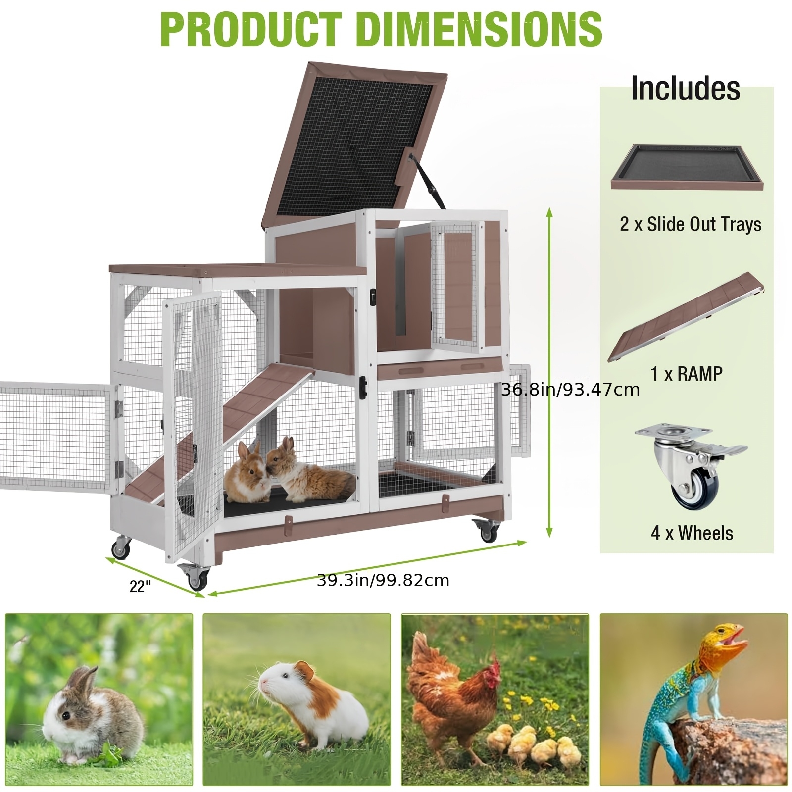 FEIFIRE Indoor and Outdoor Cage-Free System with Sliding Trays