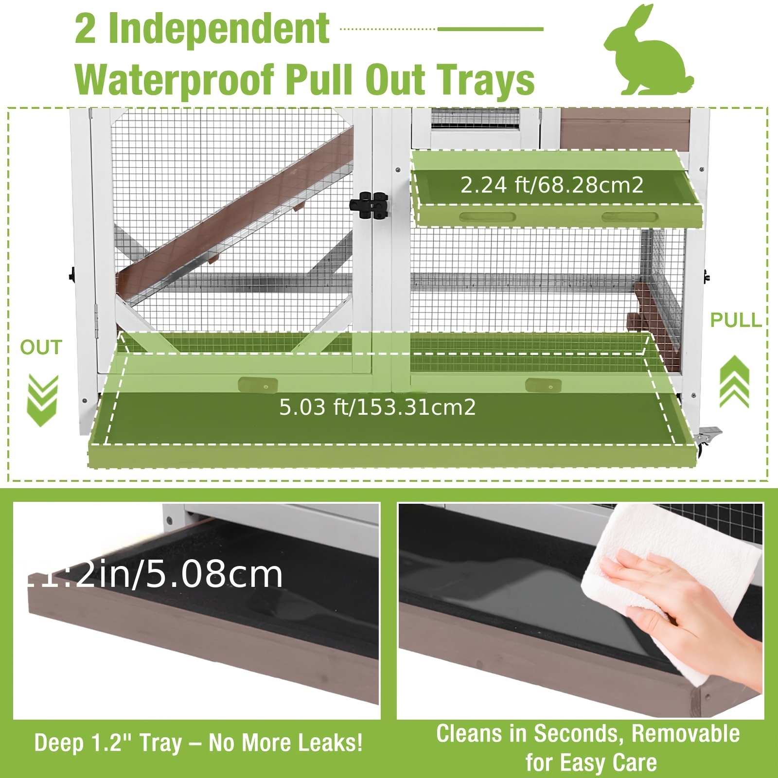 FEIFIRE Indoor and Outdoor Cage-Free System with Sliding Trays