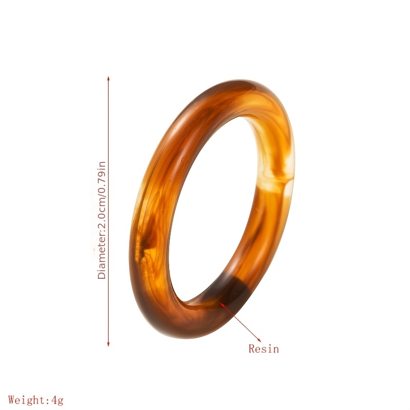 4pc Delicate Smooth Resin Rings Set for Women