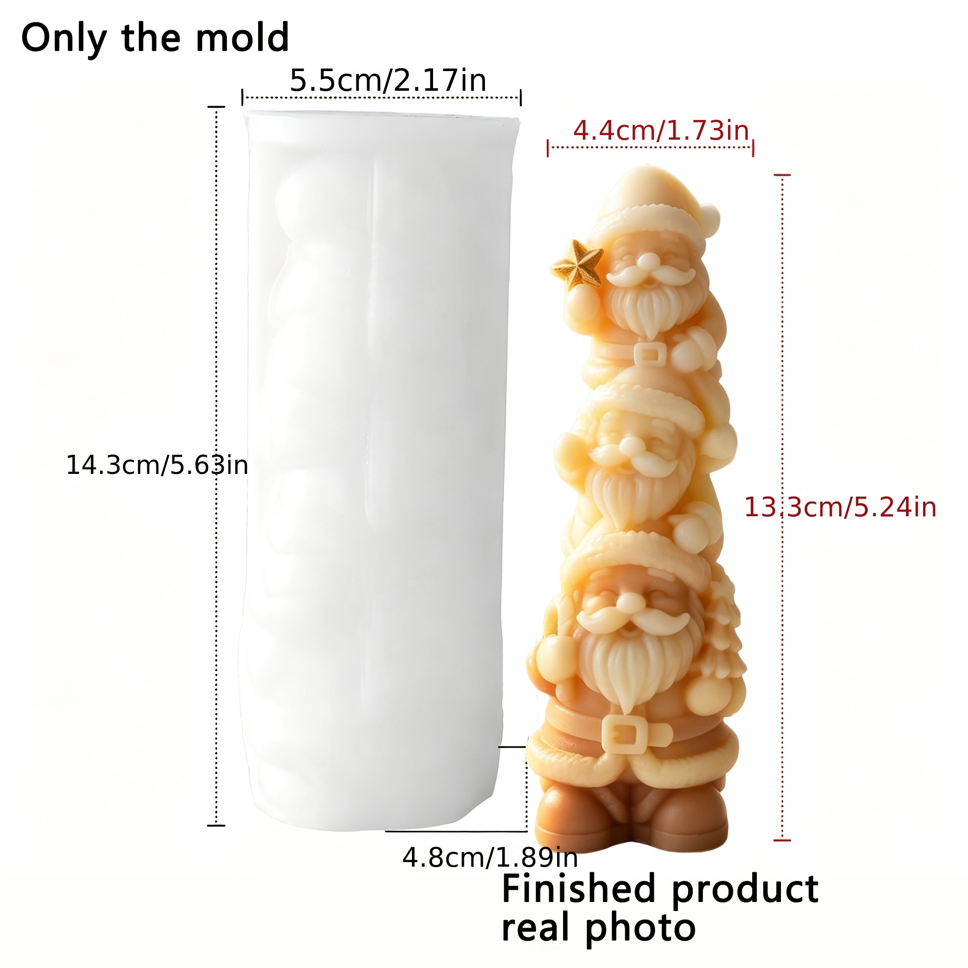 TEMU Moule en silicone de gnome de Noël, facile à démouler, robuste et durable, réutilisable, moule à , moule liquide à résine, moule à bougie