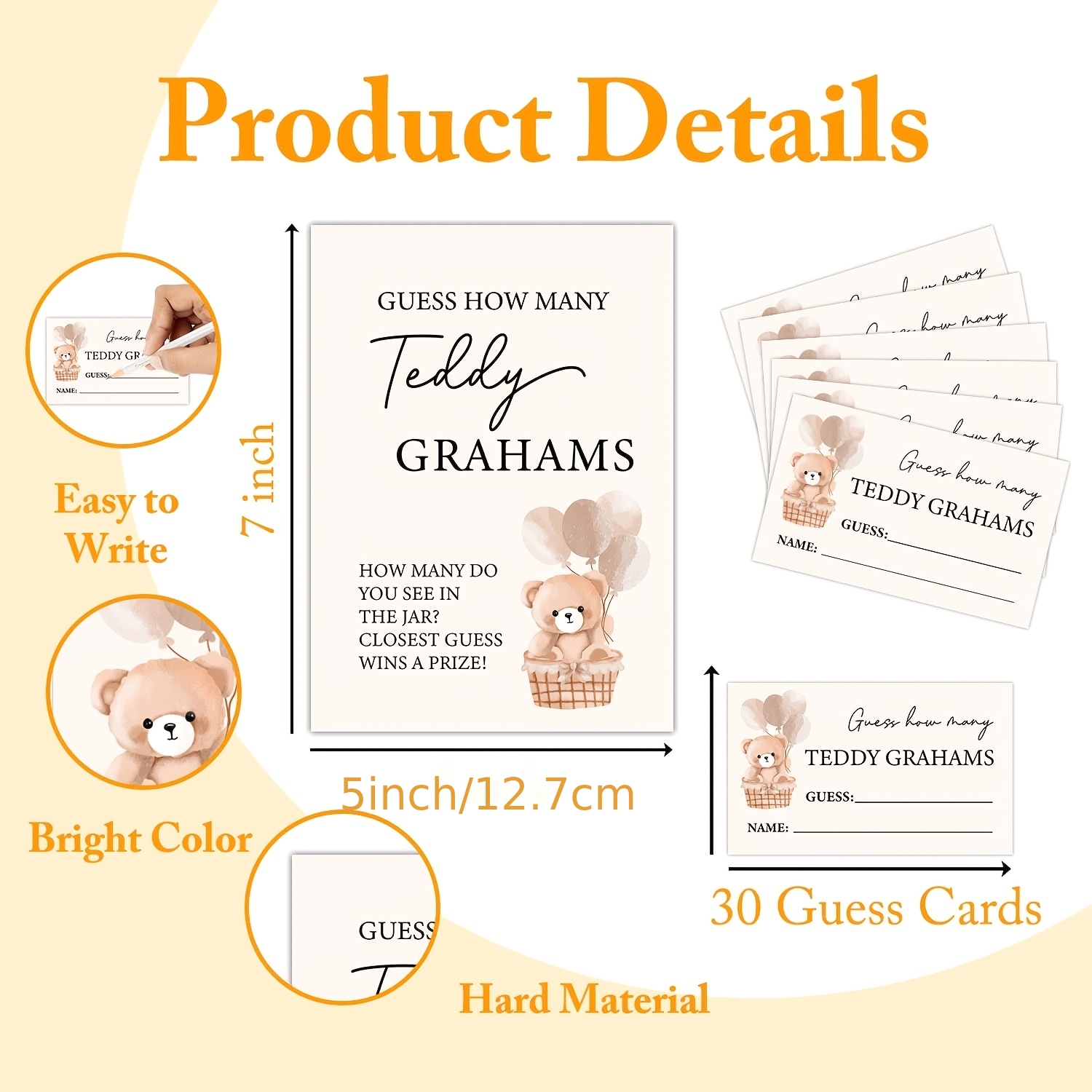 TEMU 31 Gummy Bear Games, Shower Party Games, Bear Party Game , Teddy Bear Theme Games, Gender Reveal Decorations (1 Sign And 30 Card Set) For School