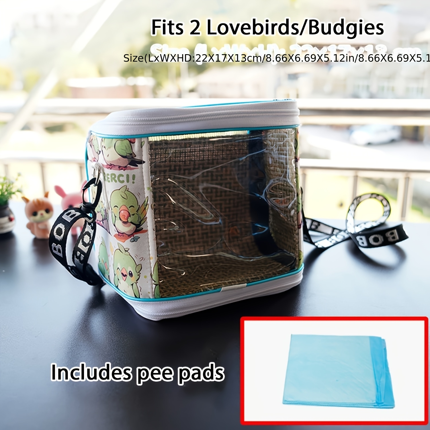 Portable Pet Bag Breathable Anti-Escape, Removable Transparent Body Bag, with Handle And Adjustable Shoulder Strap, Suitable for Parrots, Lizards, Geckos And Other Small Pets, Outdoor Travel Carry Bag, Pet Outing Training Essential