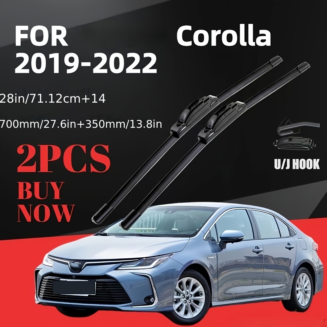 TEMU Convient pour les essuie-glaces Corolla 2019-2022, fonctionnement stable, silencieux et durable, essuie-glaces de pare-brise toutes saisons -