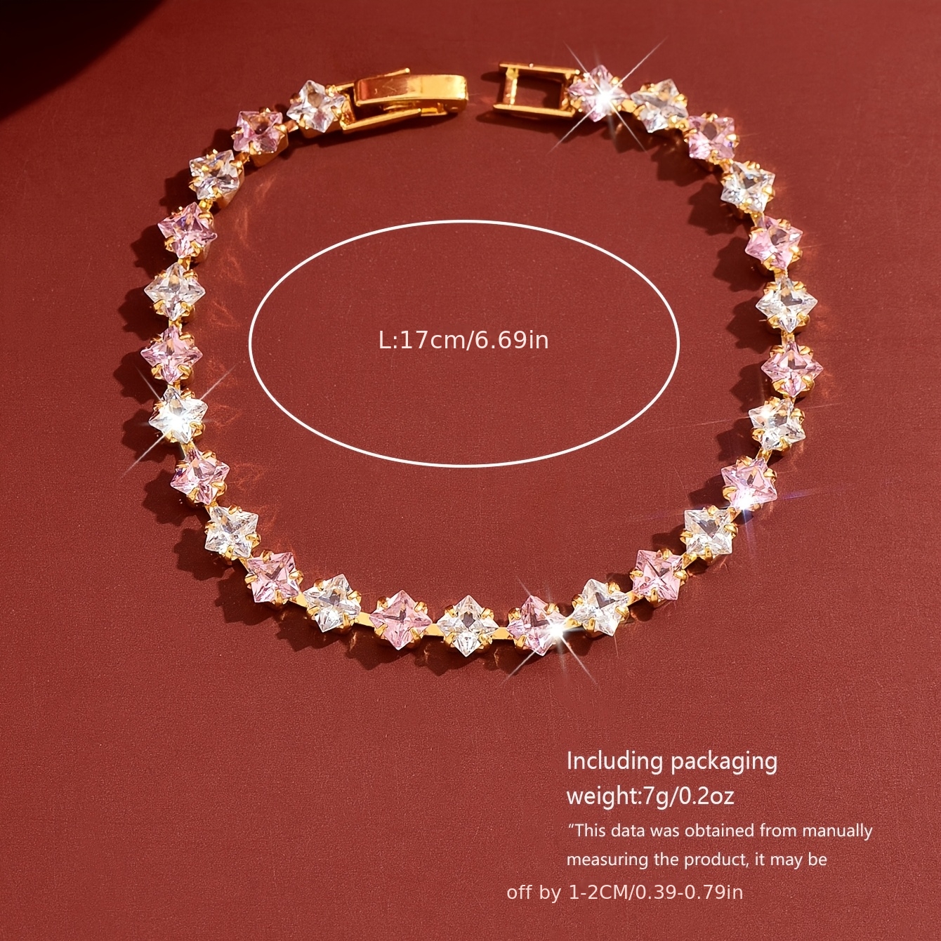2pcs Women's Bracelet Set, Sparkling Cubic Zirconia