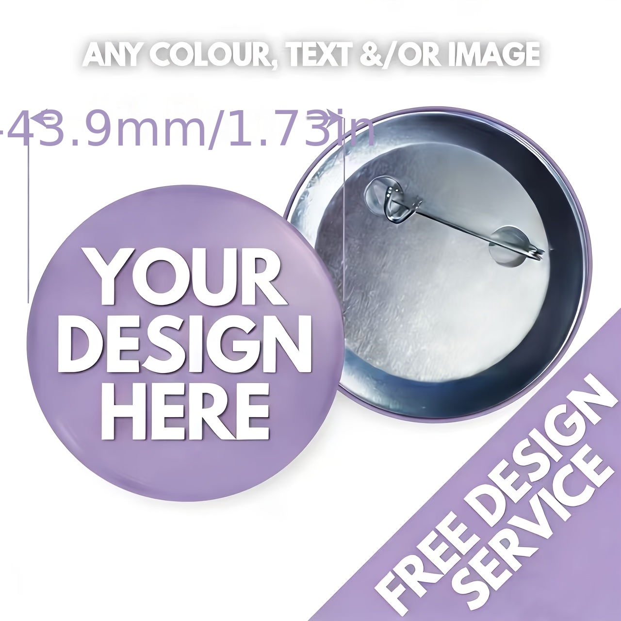 TEMU 50pcs Box Custom Metal Pins | Your Hd Pattern/photo/text | Music Festival/various Gatherings/graduation | Versatile Badge To Wear On Shirts,