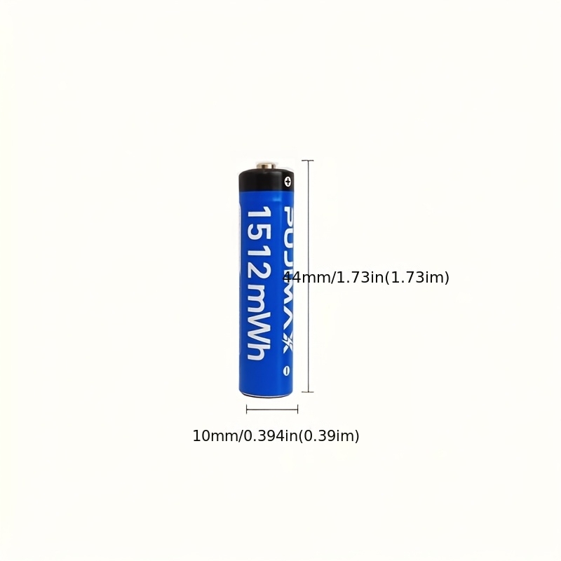 TEMU Pile au lithium rechargeable AAA 1,5 V 1512 MWh avec boîtier de charge rapide, pile rechargeable AAA lithium-ion et étui de charge Type-C