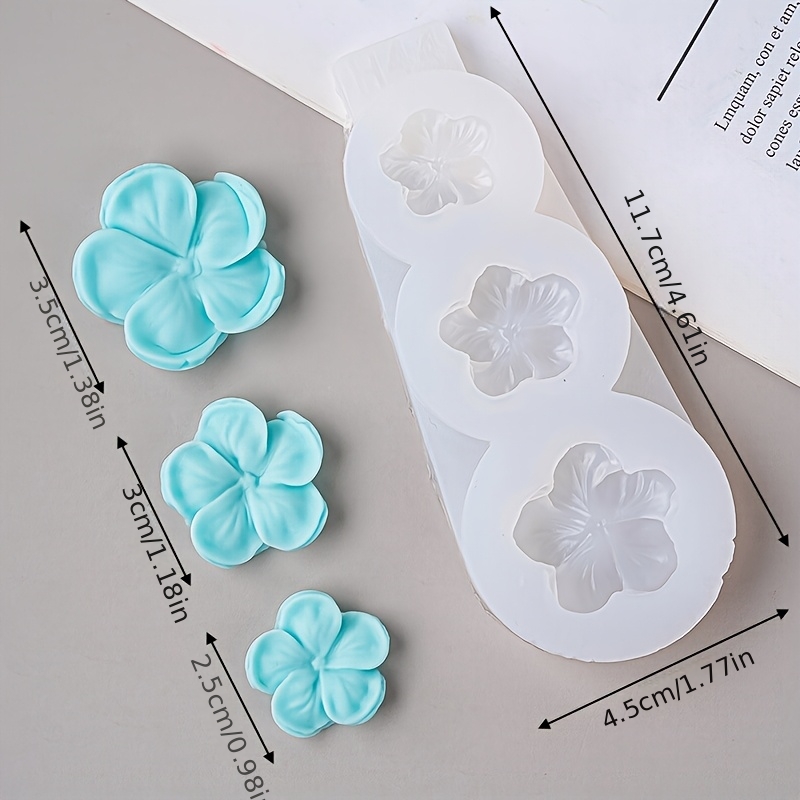 TEMU Resin Silicone Mold 1pc White 3 5 Petal Flower Shaped Mold, Suitable For Birthday Scenes, Parties, Various Holiday Decorations, And Handmade Art