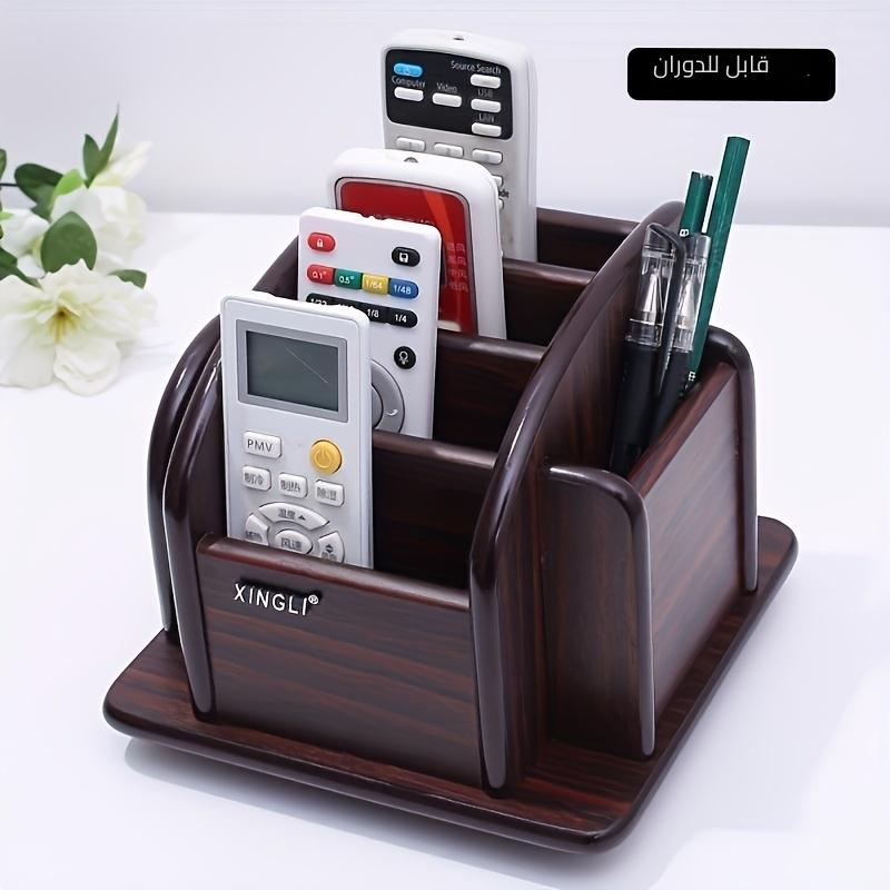 Multi-functional 360-degree Rotatable Desktop Remote Control Storage Box Pencil Magazine Rack Suitable For Home Bedroom Office Holiday Gifts
