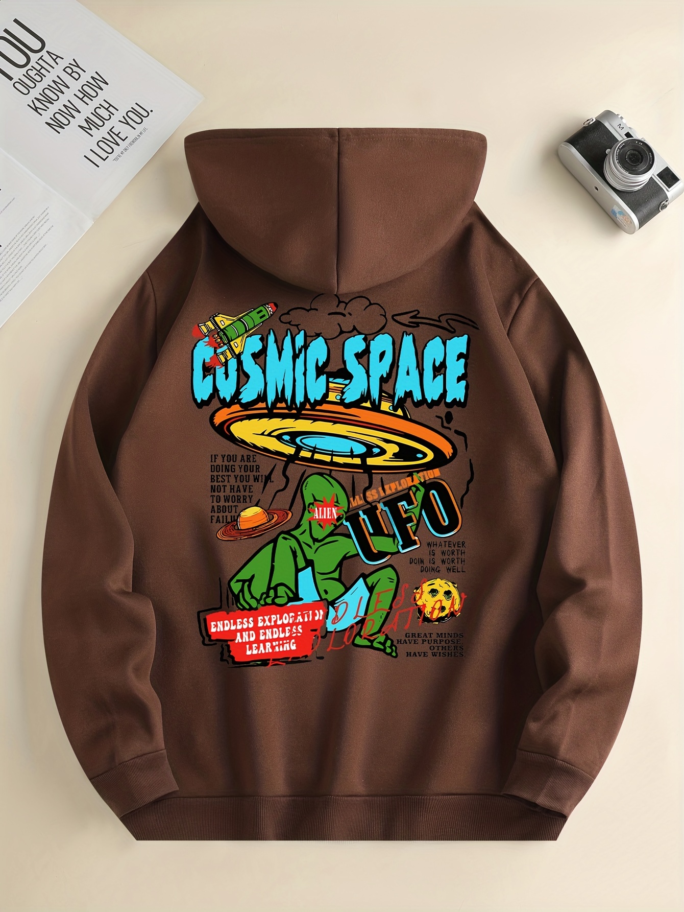 Men's Novelty Punk Hoodies 3D Printed Funky Hooded Sweatshirts Baggy Casual  Long Sleeve Tops with Kangaroo Pocket