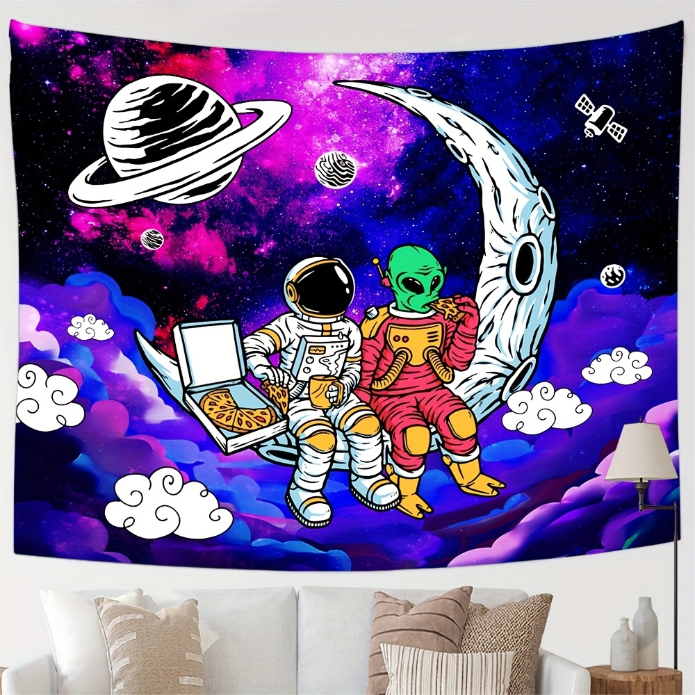 Space Astronaut Rocket Theme Tapestry Fashion Versatile - Temu